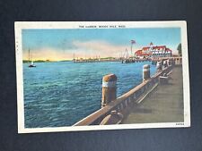 Postcard THE HARBOR WOODS HOLE Massachusetts Camp Edwards Cancellation Mark R119 picture