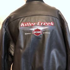 Harley Davidson Killer Creek Roswell Georgia Leather Lined Jacket Sz 2XL Biker  picture