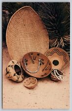 Postcard Paiute Indian Baskets Lost City Ruins Nevada 3P picture