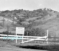 Old Photo 1940s 50s SIGNS Piedra Blanca Rancho Hearst Castle Warning NEGATIVE picture