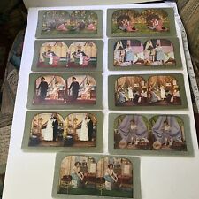 antique stereo view cards Lot Of 9 Colorful Stereo Cards Of Love picture