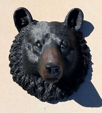 Large Magnificent Black Bear Wall Head Taxidermy Replica Decor Plaque 23