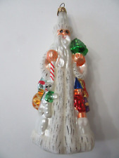 Christopher Radko “Slim Traveler” Santa Blown Glass Ornament Poland picture