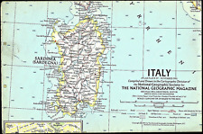 1961-11 November Vintage Map of ITALY National Geographic One-sided - (600) picture