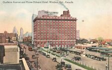 Vintage Postcard 1930's Ouellette Avenue & Prince Edward Hotel Windsor Ontario picture