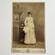 Antique Cabinet Card Photograph Beautiful Fashionable Young Woman Parkersburg WV picture