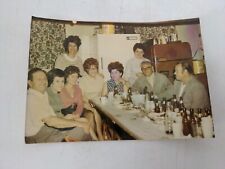 Vintage 1960s Found Art Photo Photograph Family Gathering Party Empty Bottles picture