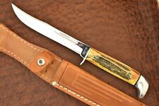 VINTAGE CASE XX USA 1965-1979 AWESOME STAG FIXED BLADE KNIFE 516-5 NICE (16368) picture