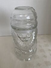 Vintage 2 Piece Glass Santa Candy jar with lid picture