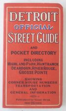 1941 DETROIT POCKET GUIDE Large Fold-Out Streetcar & Bus Map Dearborn Hamtramck picture