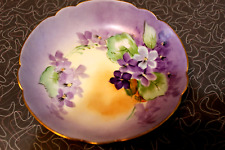 Antique imported Vienna Austria bowl dish violet flowers Wand Chicago purple picture