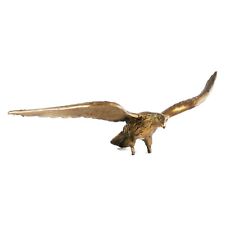 Vintage Brass Eagle Bird Figurine Statue Metal Spread Wings Gold No Feet 18.5