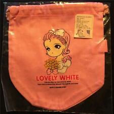 Orange Story Lovely White Drawstring Pouch Purse Pink 8x7 Kawaii Rare Korea picture
