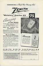 Zenith Miniature Hearing Aid Amazing is the Word 1949 Vintage Ad  picture