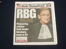 2020 SEPTEMBER 19 NEW YORK POST NEWSPAPER - RUTH BADER GINSBURG DIED 1933-2020 picture