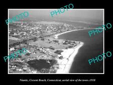 OLD LARGE HISTORIC PHOTO OF NIANTIC CONNECTICUT AERIAL VIEW CRESENT BEACH c1938 picture