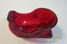 VTG Christmas RED Santa Sleigh Decoration Candy Dish Heavy plastic Nice Detail picture