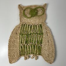Owl Shaped Rope Trivet Por Holder Kitchen Decor Tan Green B46 picture