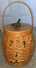 Longaberger October Fields Basket w/ Lid, Plastic Protector, & Tie-Ons, 2000 picture