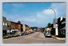 Iola WI-Wisconsin, Downtown, Advertising, Antique, Vintage Souvenir Postcard picture