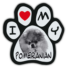 Picture Paws | Dog Paw Shaped Magnets: I LOVE MY POMERANIAN | Car Magnet picture