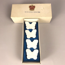 Set of 4 Vtg Bone China BUTTERFLY NAPKIN RINGS White - The Beach Combers Taiwan picture