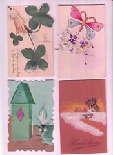 HANDMADE PAINTED DRAWN GREETINGS 28 Vintage POSTCARDS Mostly Pre-1940 (L3574) picture