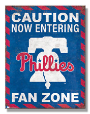 Philadelphia Phillies Fan Zone Tin Metal Sign Man Cave Garage Bar Decor 12.5X16 picture