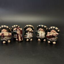 Vintage Mariachi Mexican Folk Art Chalk Ware Figurine 5 Piece Band picture