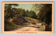 Bassetts VA-Virginia, Scenic Road Carriage General Greetings, Vintage Postcard picture