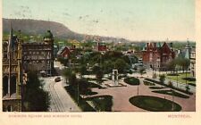 Vintage Postcard 1915 Dominion Square And Windsor Hotel Montreal Canada picture