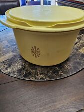 Tupperware Yellow Floral Vintange Large Kitchen Container Plastic picture