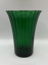 Vintage Ribbed Emerald Green Glass Vase #1161 Napco Cleveland Ohio. picture