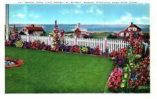 Massachusetts MA Cape Cod Seascape Windmill Flowers Vintage Postcard-L2-215 picture