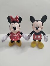 Disney Vintage Mickey and Minnie Mouse 7 Inch Vinyl Posable Figures picture