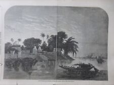 1857 I INDIA BORDS HOOGLY CALCUTTA DRAWING M. ANASTASI picture