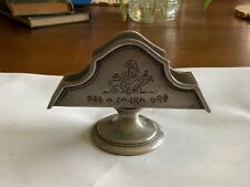 Vintage French Revolution CA IRA Pewter Letter Calling Business Card Holder picture