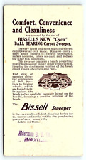 c1900 BISSELL SWEEPER CYCO CARPET SWEEPER ADVERTISING BOOKMARK TRADE CARD P1956 picture