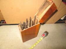 vintage set of  13 auger brace drill bits w/nice user made box Russell Jennings picture