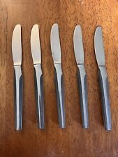 Eldan Dinner Butter Serrated Knives Stainless Japan Lot of 5 Black Handle 8.25” picture