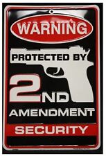 2ND AMENDMENT SECURITY TIN SIGN - AMMO METAL POSTER WALL ART DECOR NRA RIGHT picture
