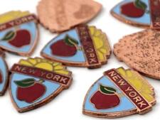 Vintage 13 x 15mm Enameled Cloisonné Copper New York Big Apple Cabs Findings 8 picture
