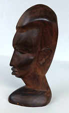 Vintage African Trible Art Sculpture Bust Man Head   Wood Figurine Decor 6