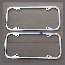 Polished Cast Aluminum California License Plate Frames Pair w/ Defects 1940-1955 picture