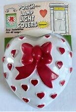 Vintage Hermitage Pottery Heart Shaped Outdoor Porch Lamp Light Covers picture