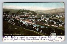 Montpelier VT-Vermont, Aerial Of Town Area, Vintage c1907 Souvenir Postcard picture