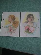 Vintage Antique Victorian Trade Card A1 lot collectible ephemera colorful girls picture