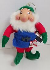 Santa's Best Santakins Toy Maker Tool Rare Elf Dwarf Plush Doll Vintage Xmas picture