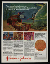 1968 Johnson & Johnson Sweepstakes - Spanish Treasure Chest - Scuba VINTAGE AD picture