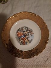Vintage W.S. George Plates  Courting Couple   22 K Gold Warranted  7
